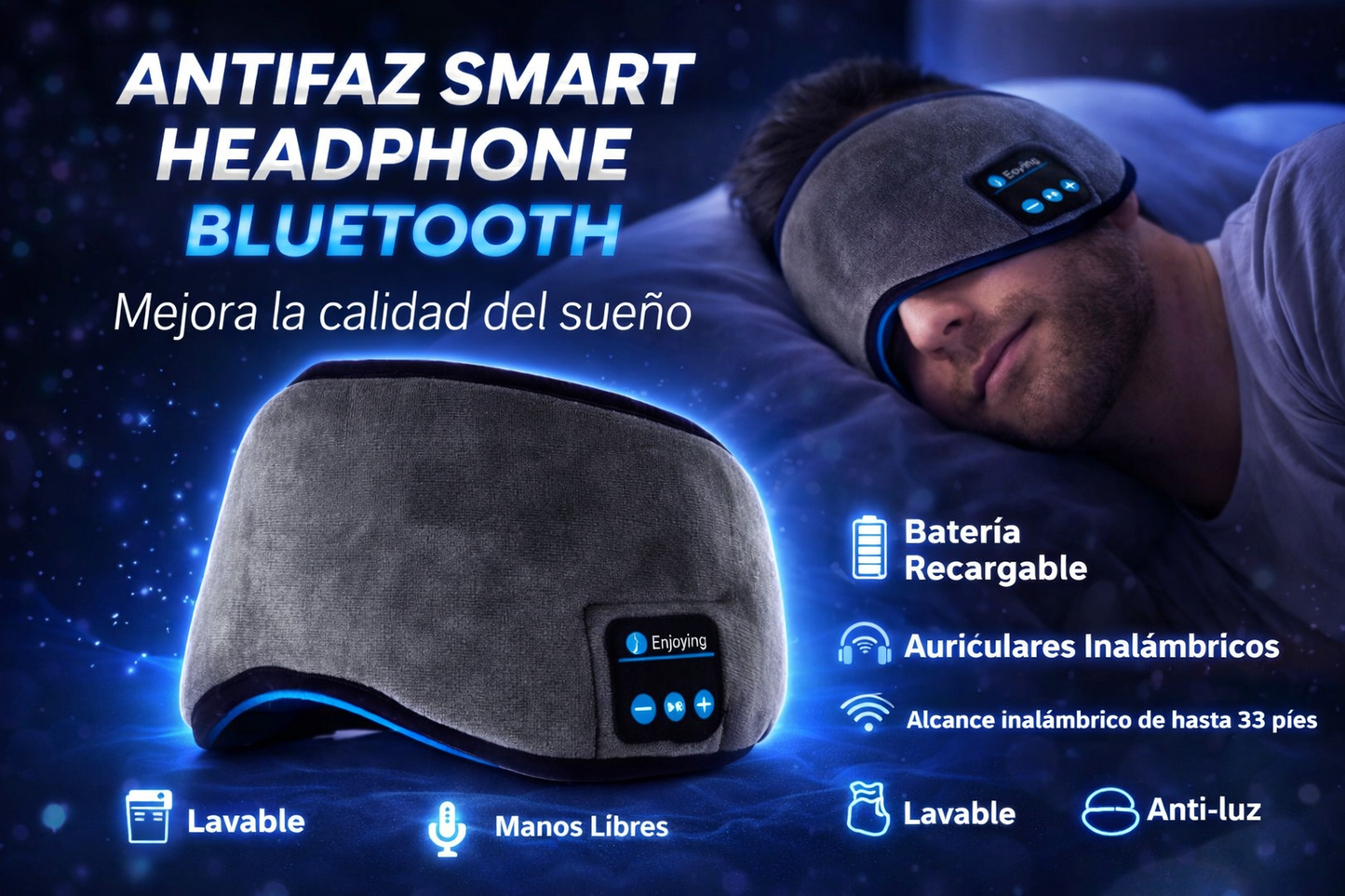 Antifaz Bluetooth Sueño