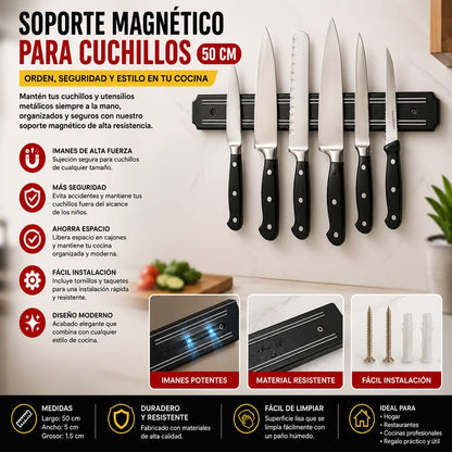 SOPORTE MAGNÉTICO PARA CUCHILLOS