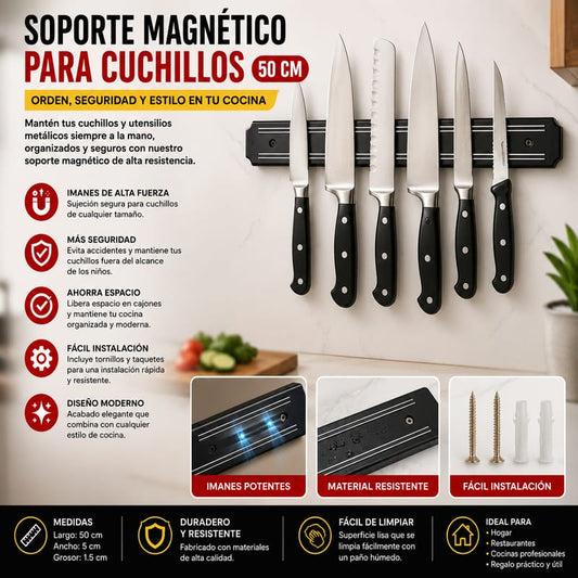 SOPORTE MAGNÉTICO PARA CUCHILLOS
