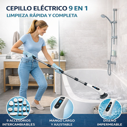 Super Cepillo De Limpieza Eléctrico Giratorio 9 en 1 🚚 ¡ENVÍO GRATIS a toda Guate!