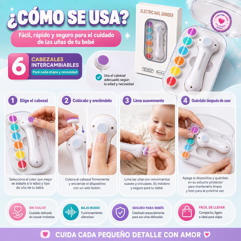 LIMA ELÉCTRICA DE UÑAS PARA BEBÉ