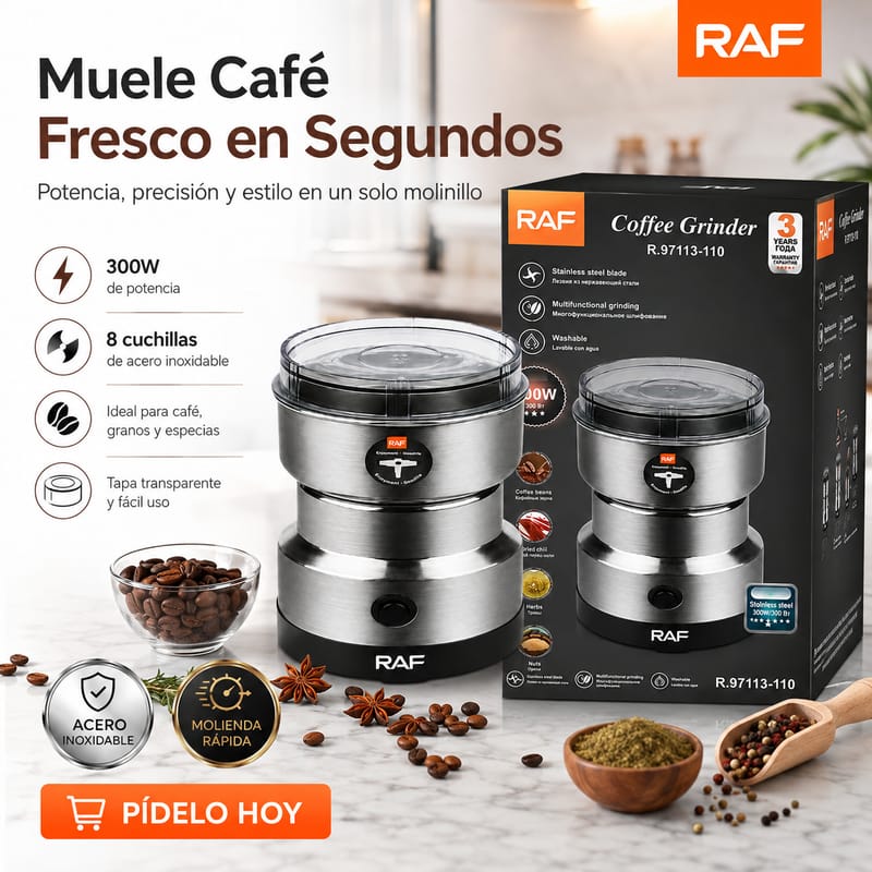 MOLEDOR DE CAFÉ, GRANOS Y ESPECIAS. RAF