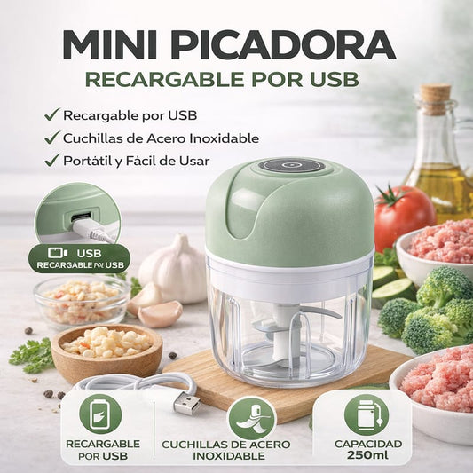 MINI PICADORA RECARGABLE POR USB